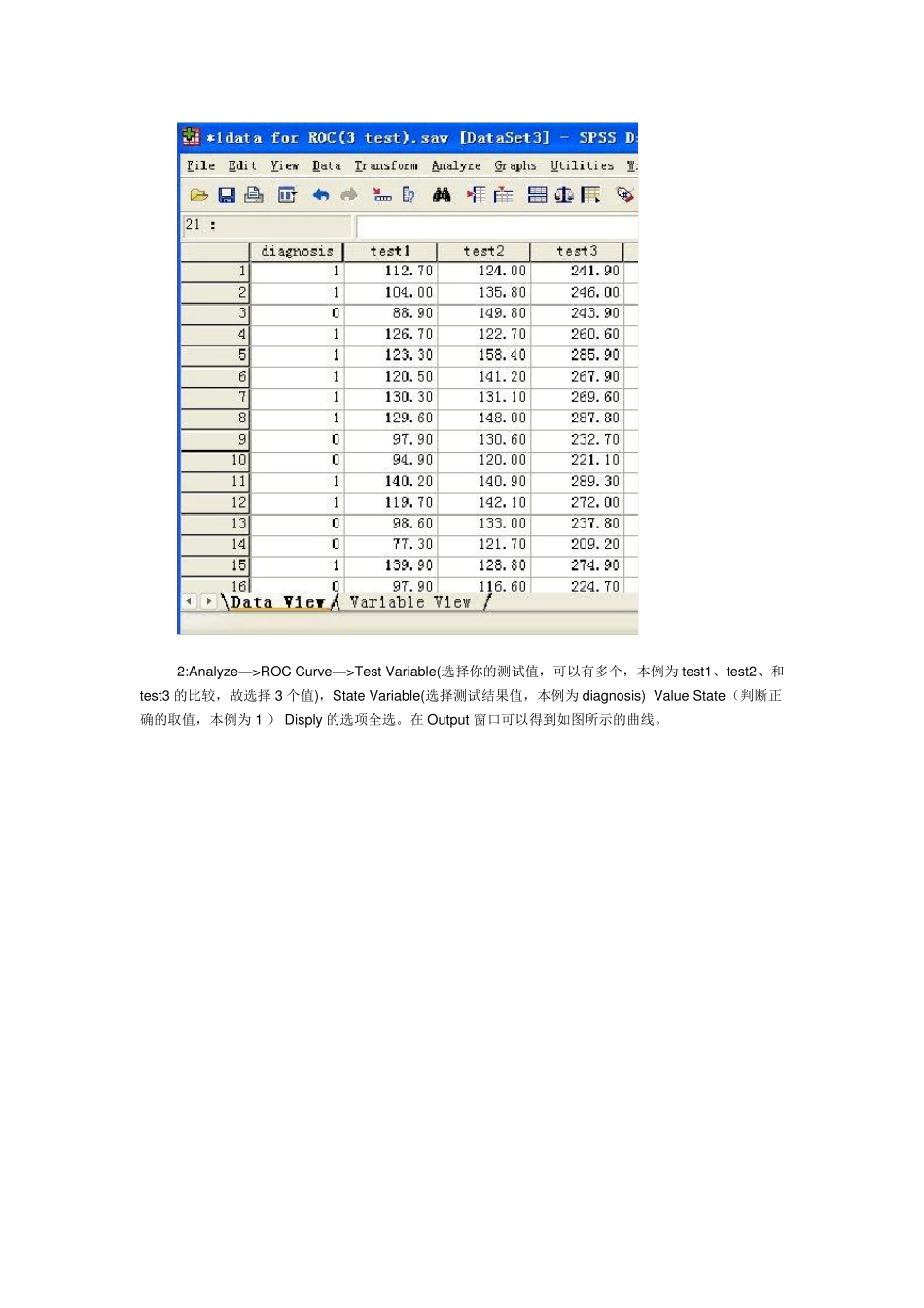 ROC曲线(Excel,spss15.0,MedCale,state)_第2页