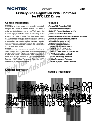 RT7304_PFC功能的LED驱动IC