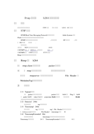 Rtmp数据流转h264的详细转码过程