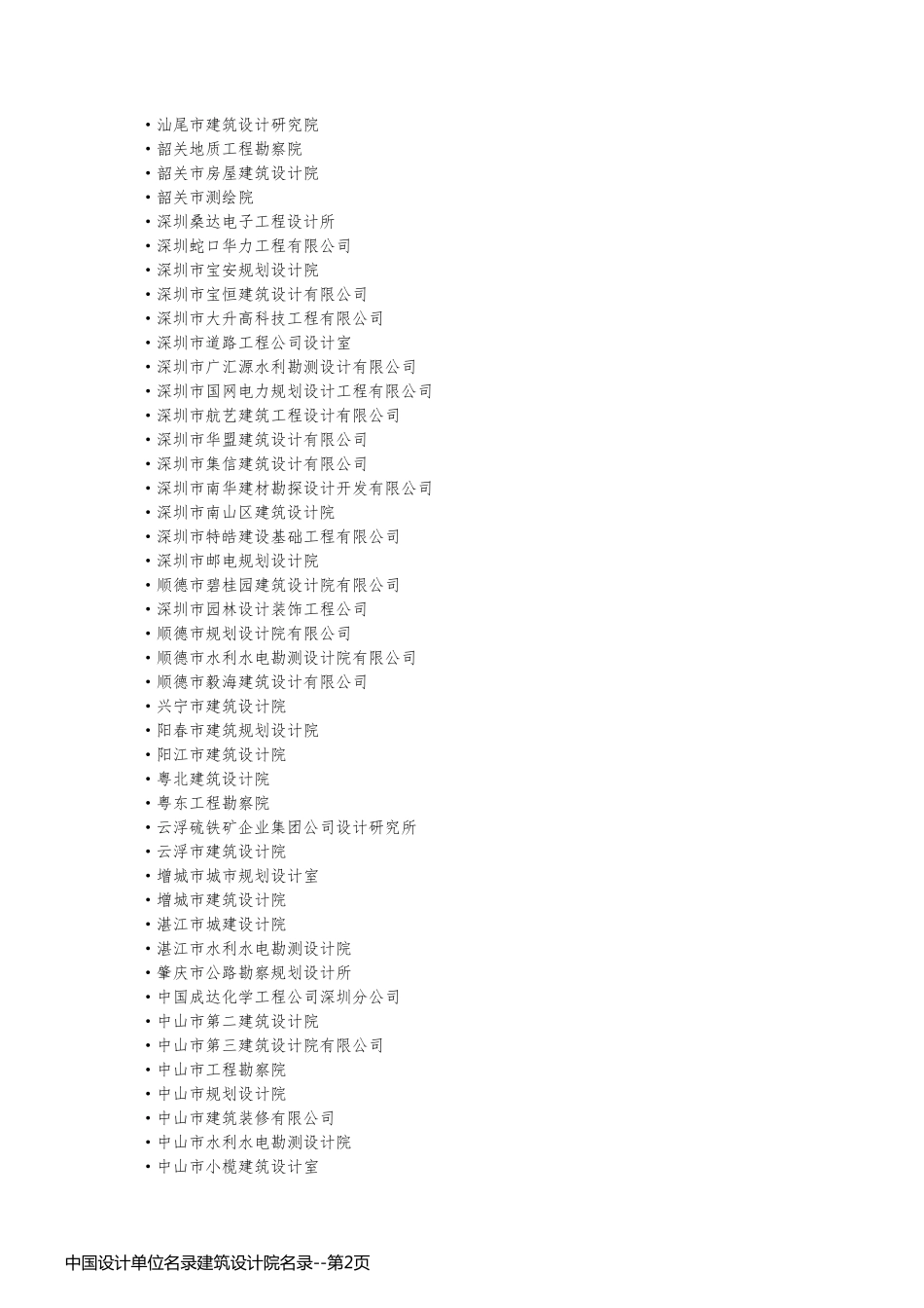 中国设计单位名录建筑设计院名录_第2页