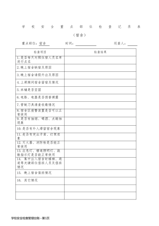 学校安全检查管理台账