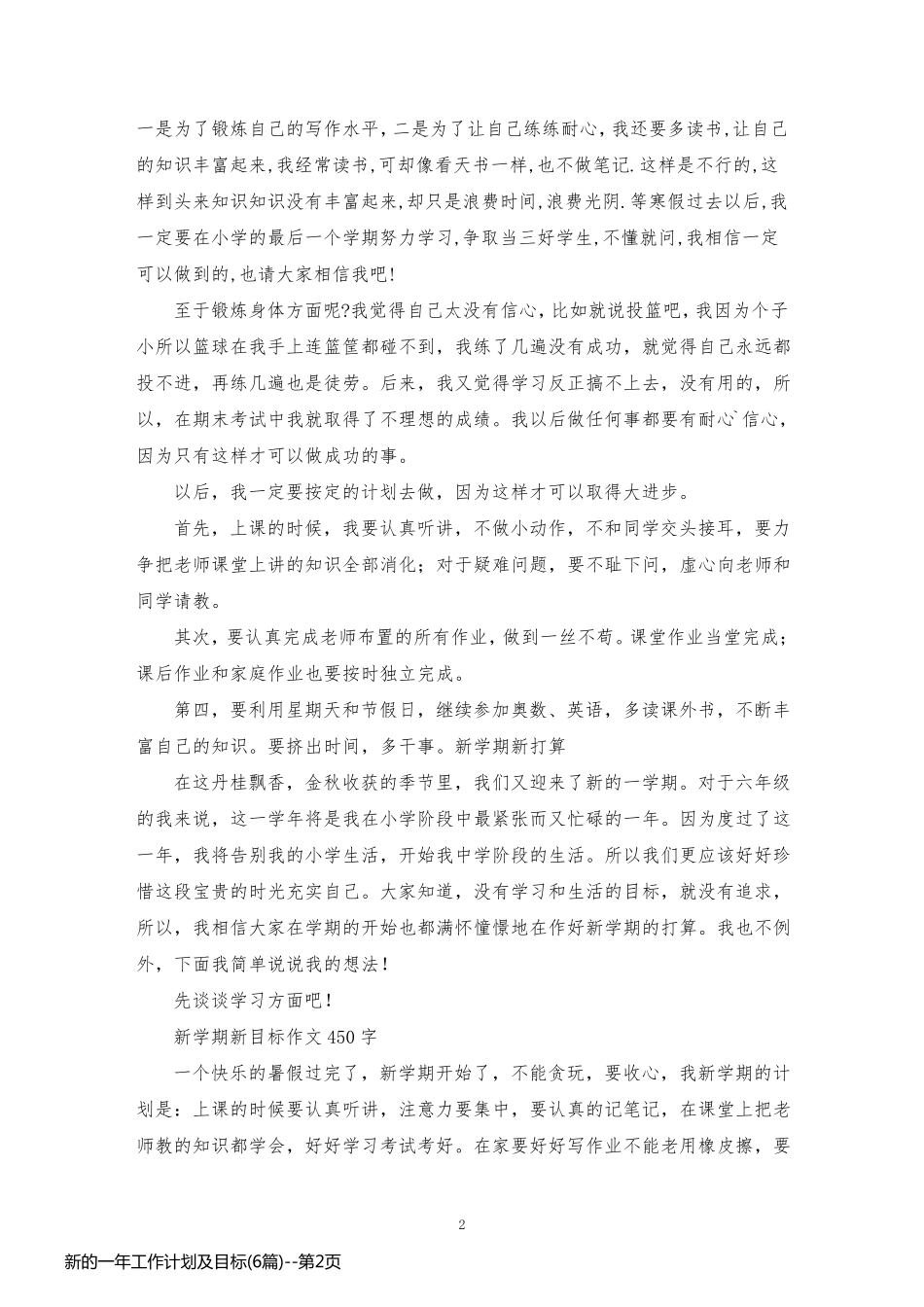 新的一年工作计划及目标(6篇)_第2页