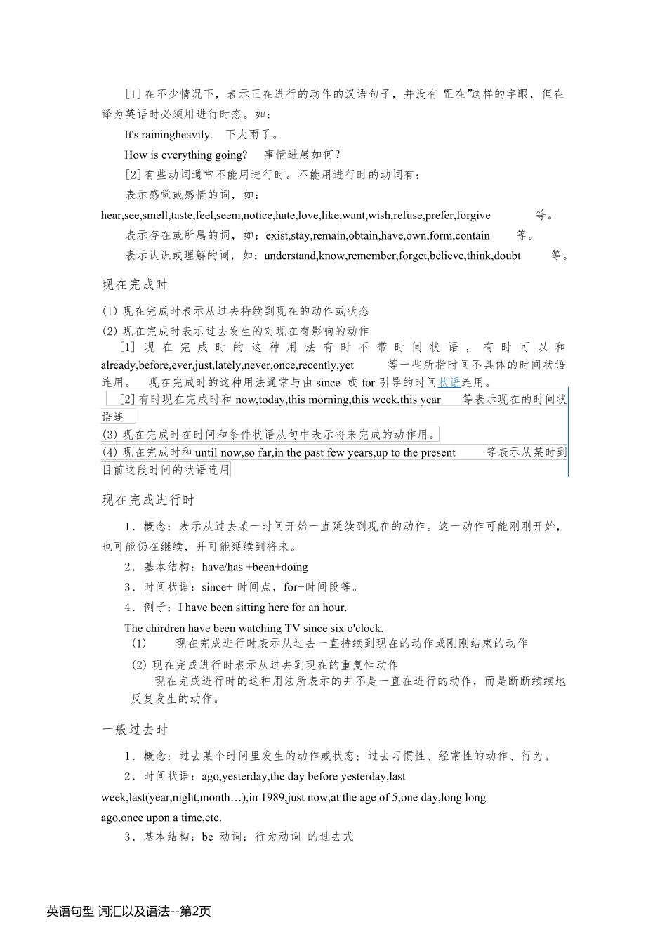 英语句型 词汇以及语法_第2页