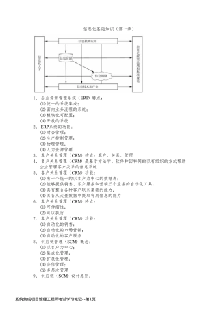 系统集成项目管理工程师考试学习笔记