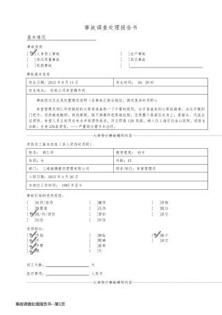 事故调查处理报告书