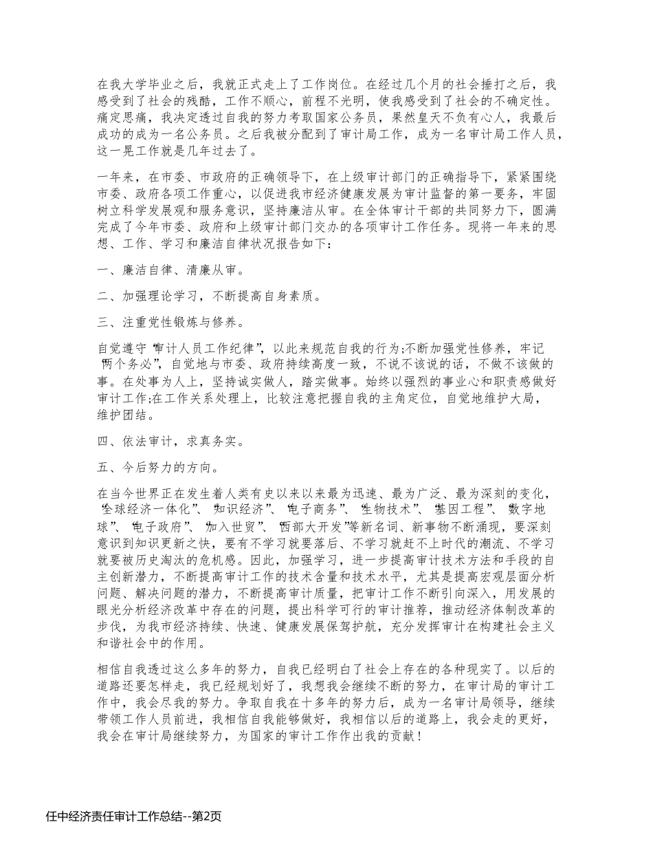 任中经济责任审计工作总结_第2页