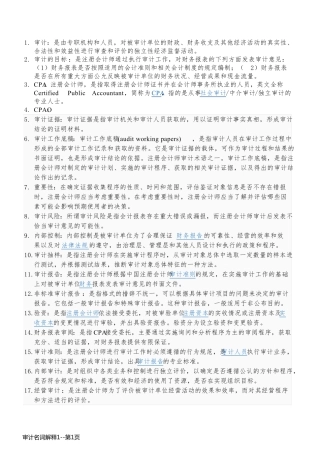 审计名词解释1
