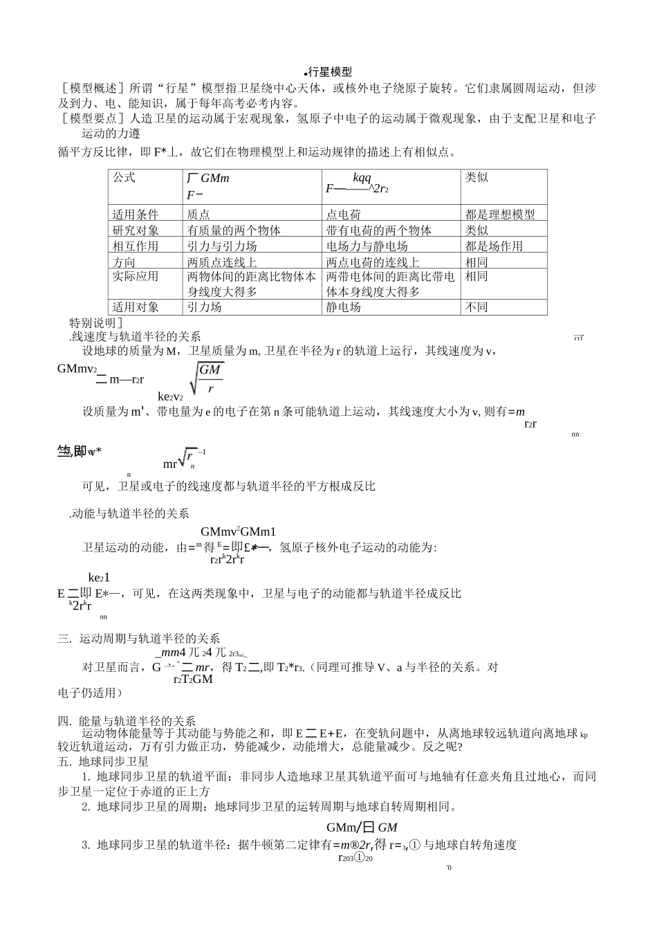 高中物理模型_第1页