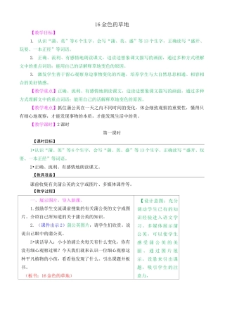 《金色的草地》教案