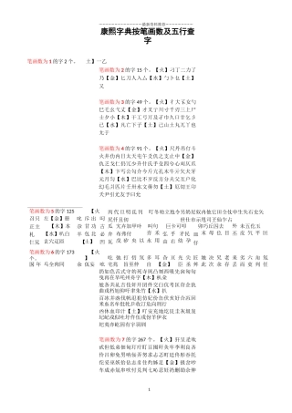 康熙字典按笔画数及五行查字精编版
