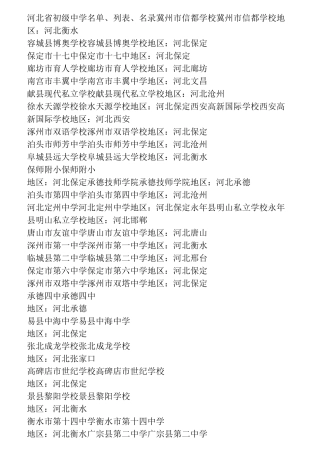 河北省初级中学名单