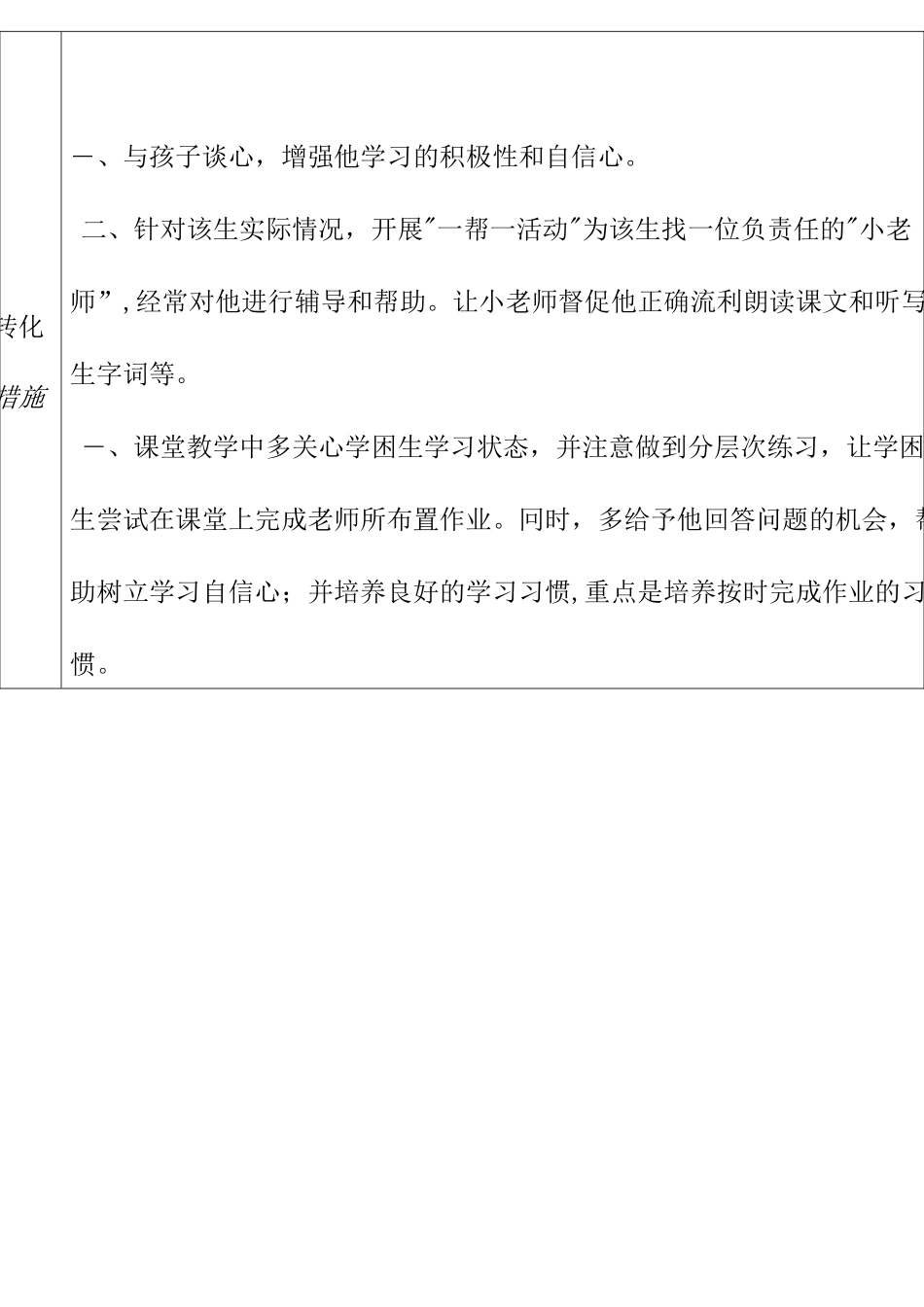 学困生转化情况记录簿表_第2页