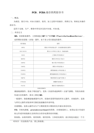 PCBA储存烘烤指导书