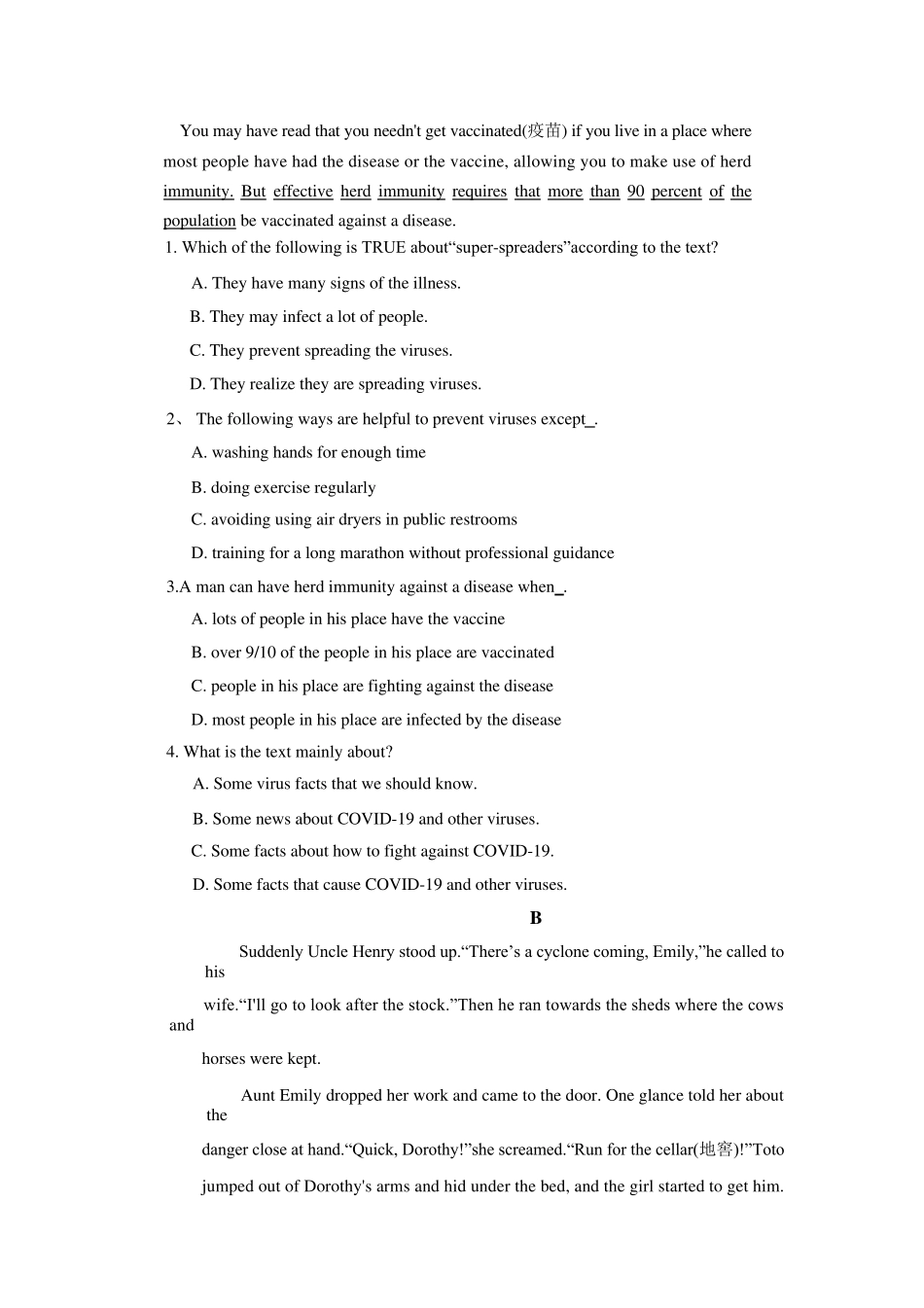湖南省普通高中学业水平合格性考试(压轴卷)英语试题及答案_第2页