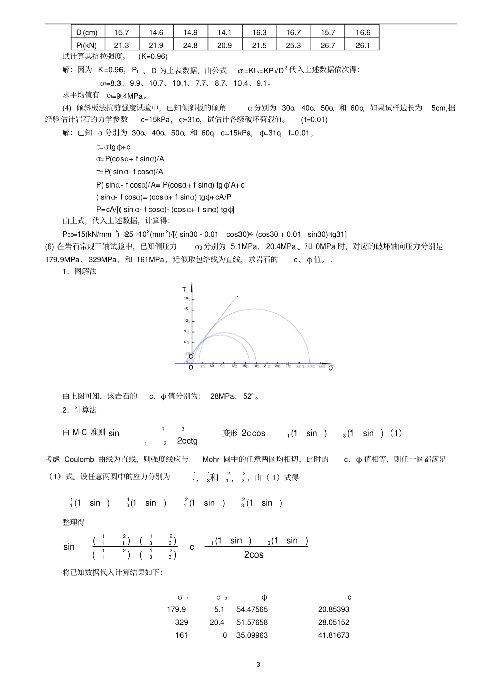 岩体力学习题及答案精装版_第3页