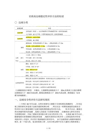 岩质高边坡稳定性评价技巧的综述