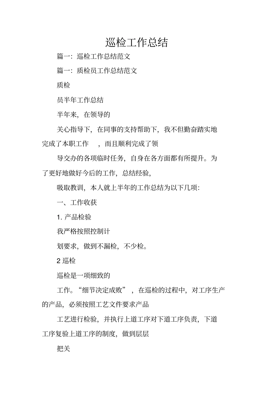 巡检工作总结_第1页