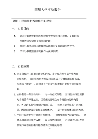 巨噬细胞吞噬作用的观察