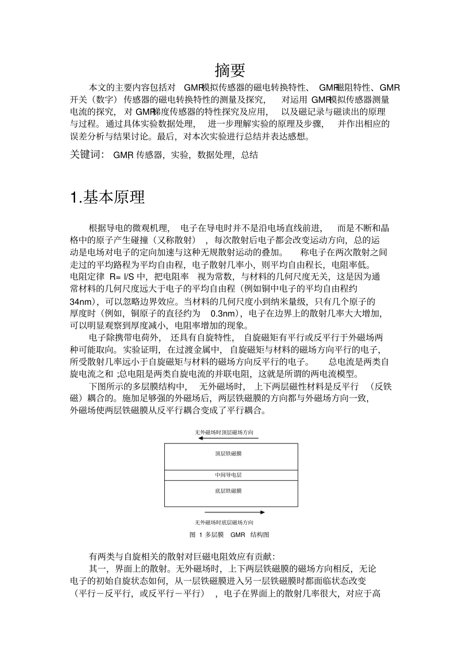 巨磁阻效应试验报告_第3页