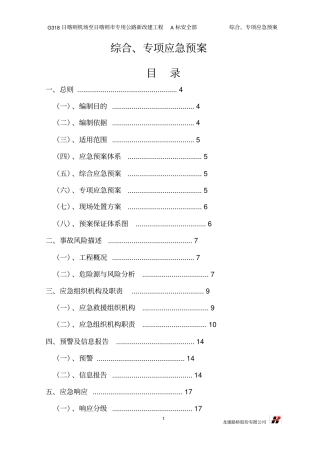 已编制,综合、专项应急预案