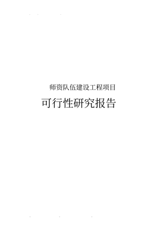师资队伍建设工程项目可行性实施报告