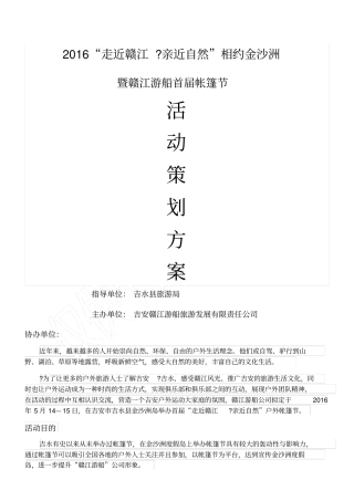 帐篷节策划方案