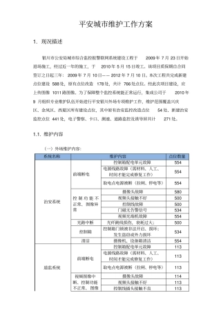 平安城维护具体方案
