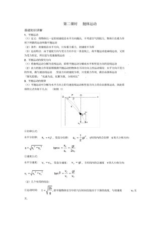 平抛运动知识点讲解