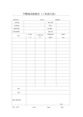 平整度试验报告三米直尺法