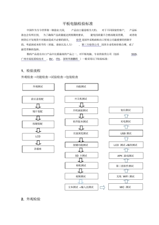 平板电脑检验标准