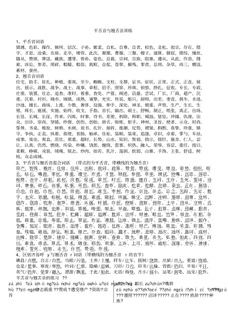 平舌音与翘舌音词汇
