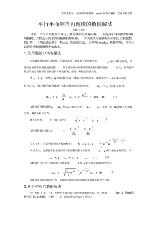 平行平面腔自再现模matlab数值计算