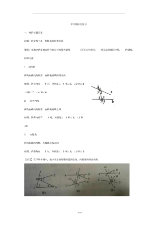 平行线综合复习