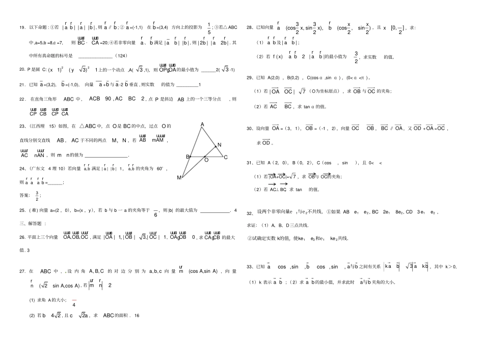平面向量复习综合练习题及答案_第2页