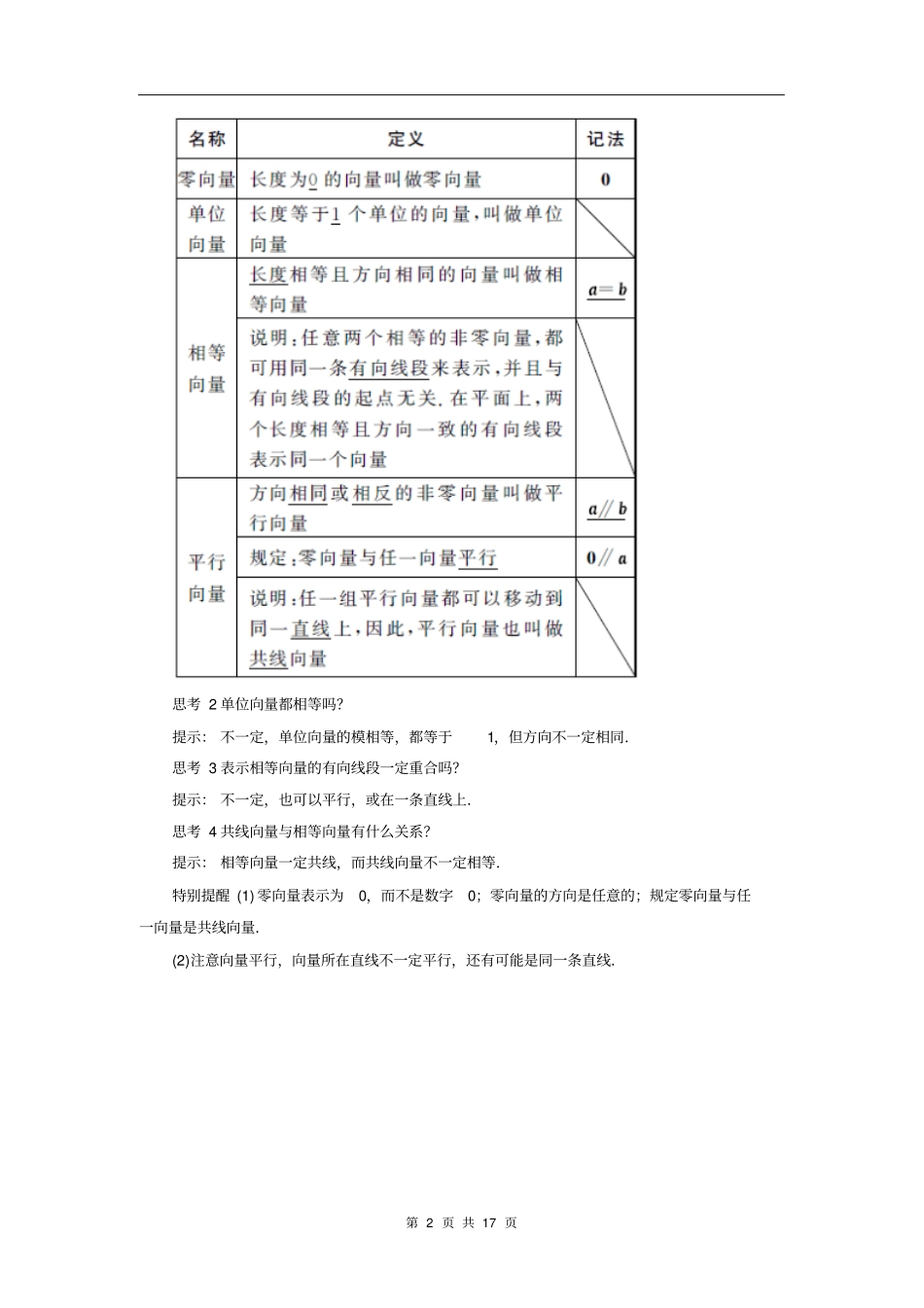 平面向量学案_第2页