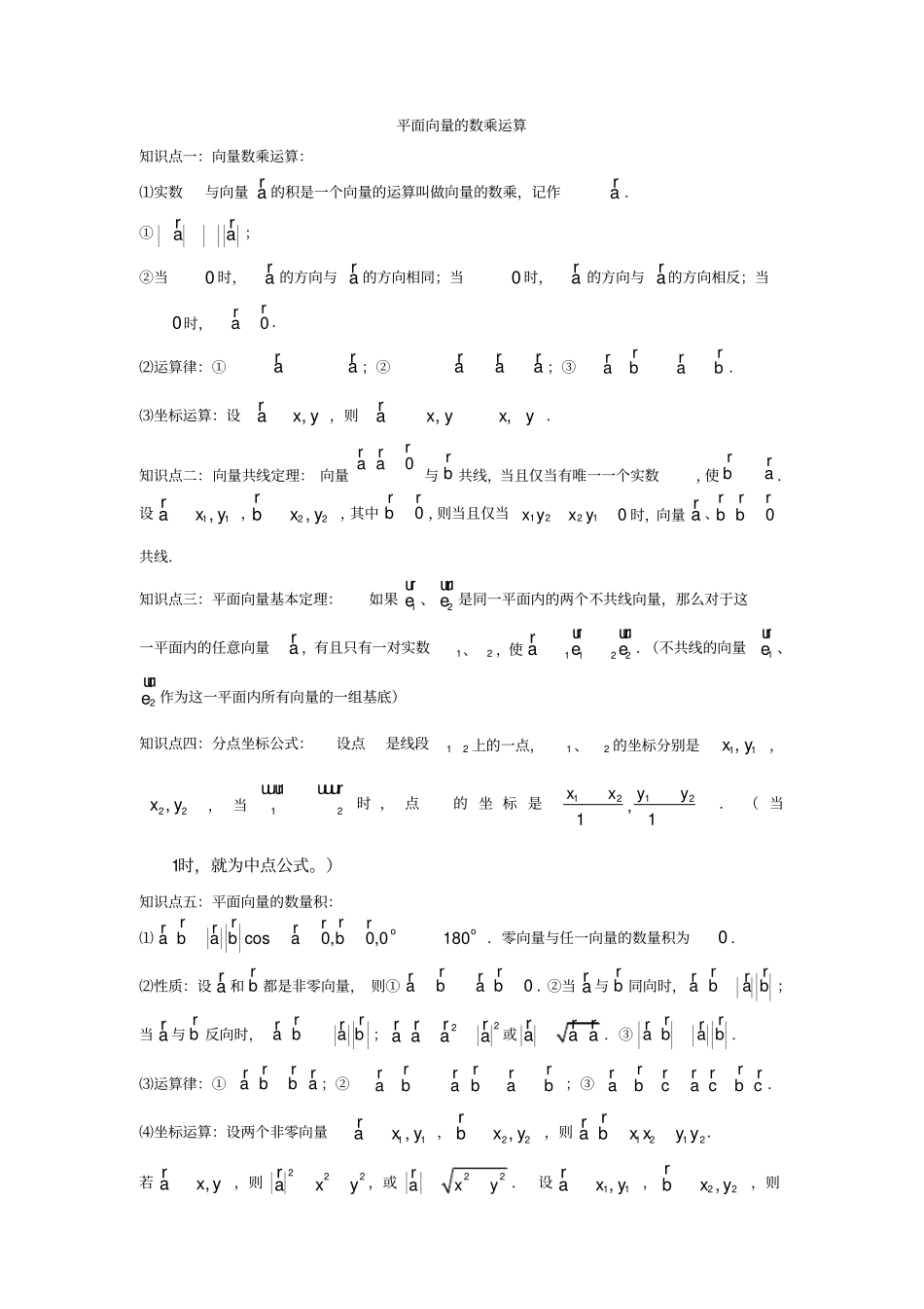 平面向量的数乘运算_第1页