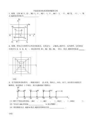 平面直角坐标系找规律题型