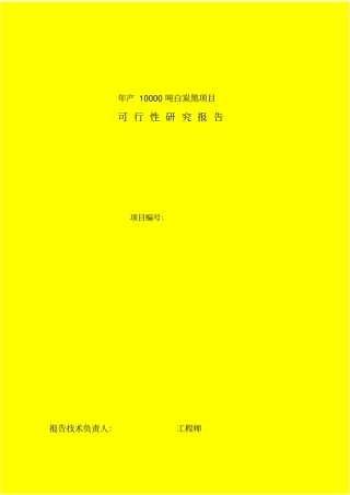 年产10000吨白炭黑项目可行性研究报告