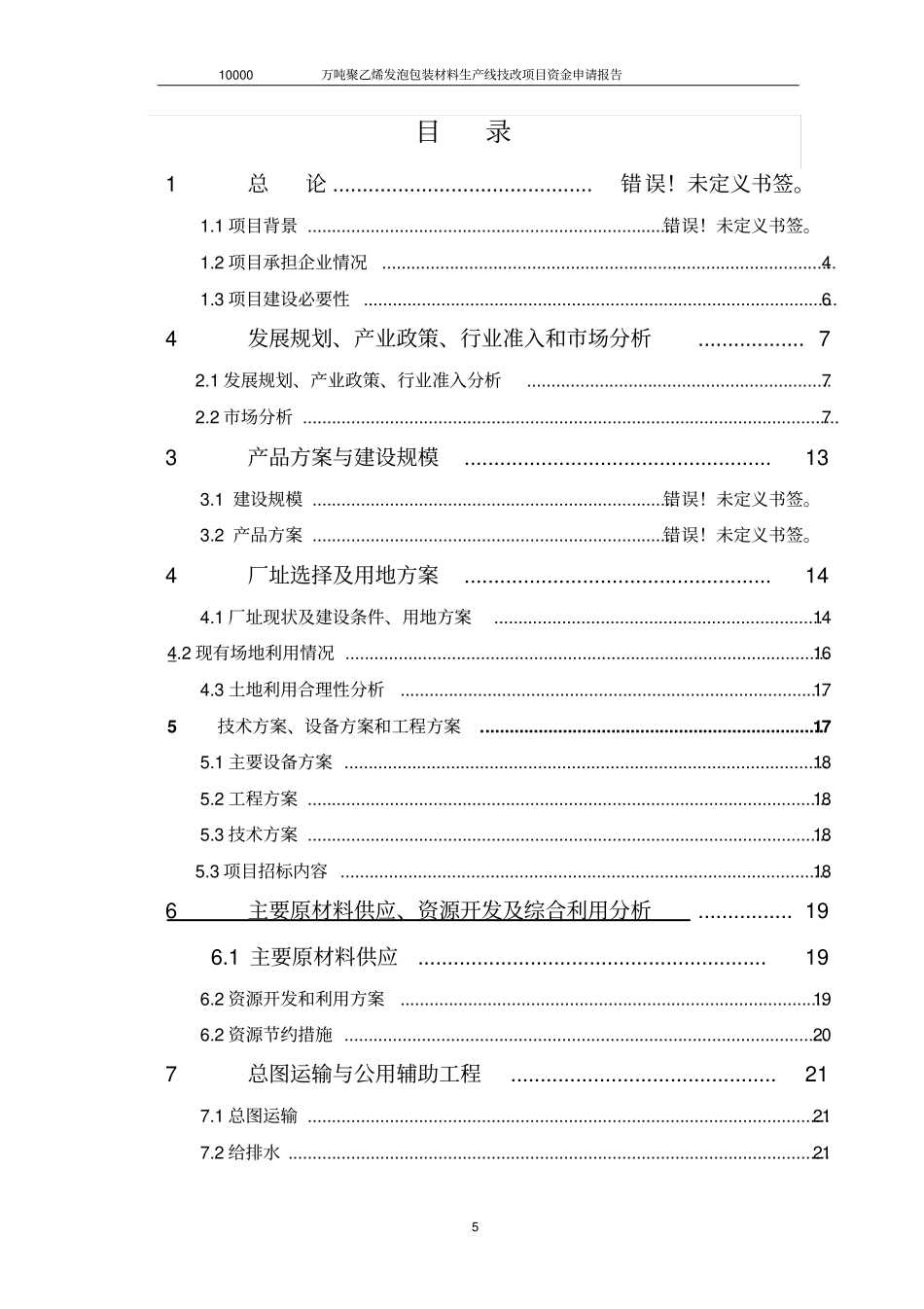 年产10000吨聚乙烯发泡包装材料生产线资金申请报告优秀甲级报告_第2页