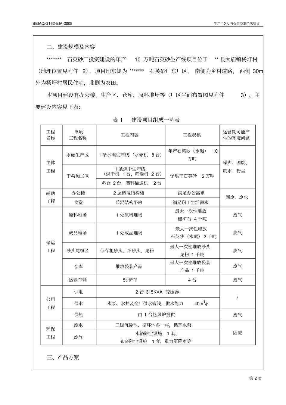 年产10万吨石英砂生产线项目环境评价报告书_第2页
