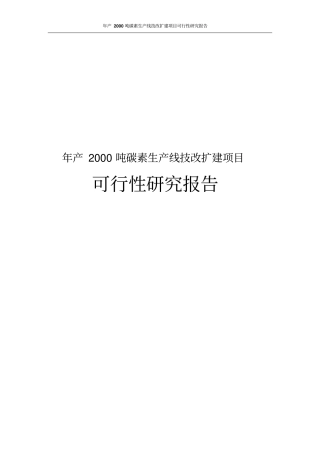 年产2000吨碳素生产线技改扩建项目可行性研究报告
