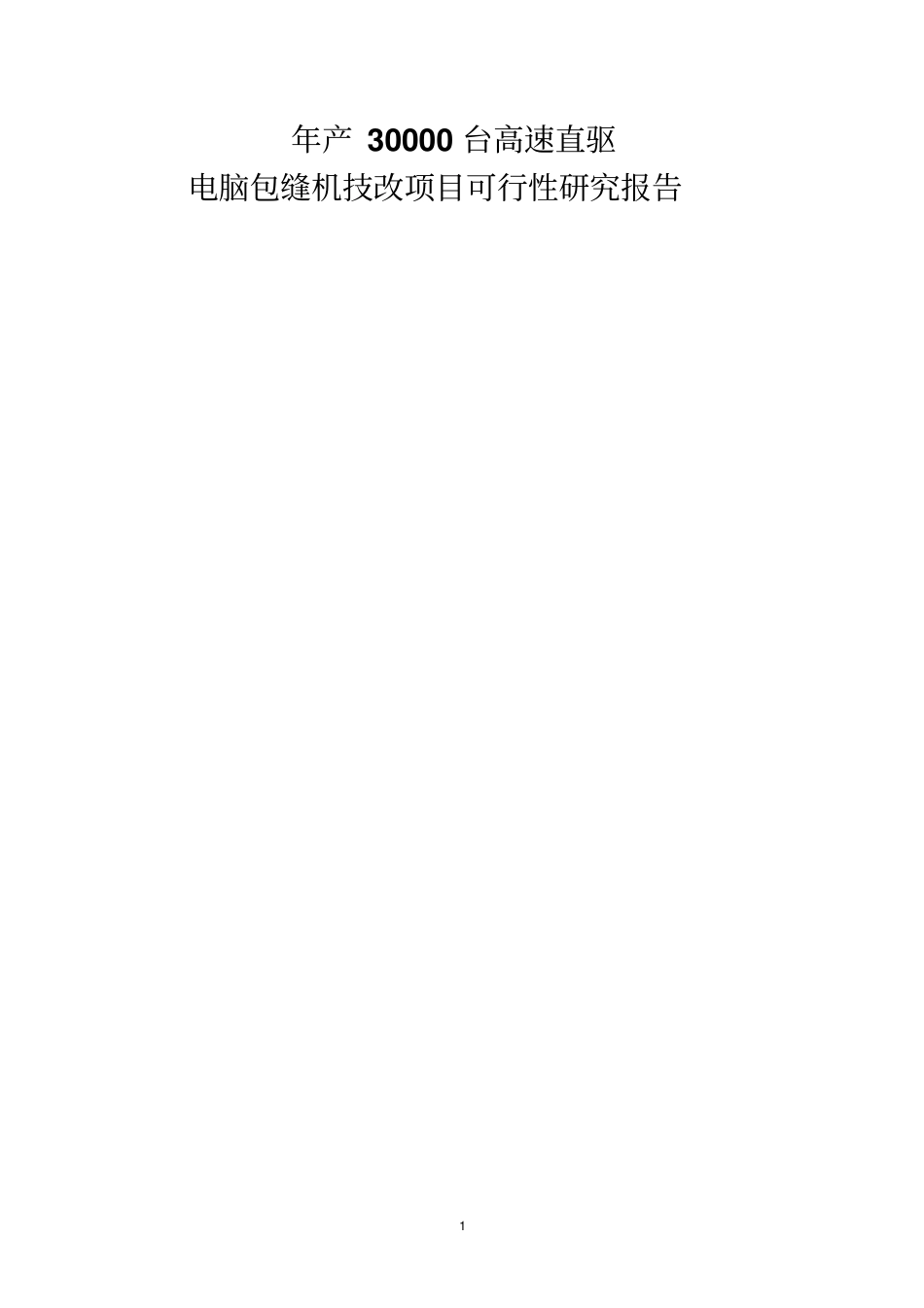 年产30000台高速直驱电脑包缝机技改项目可行性研究报告_第1页