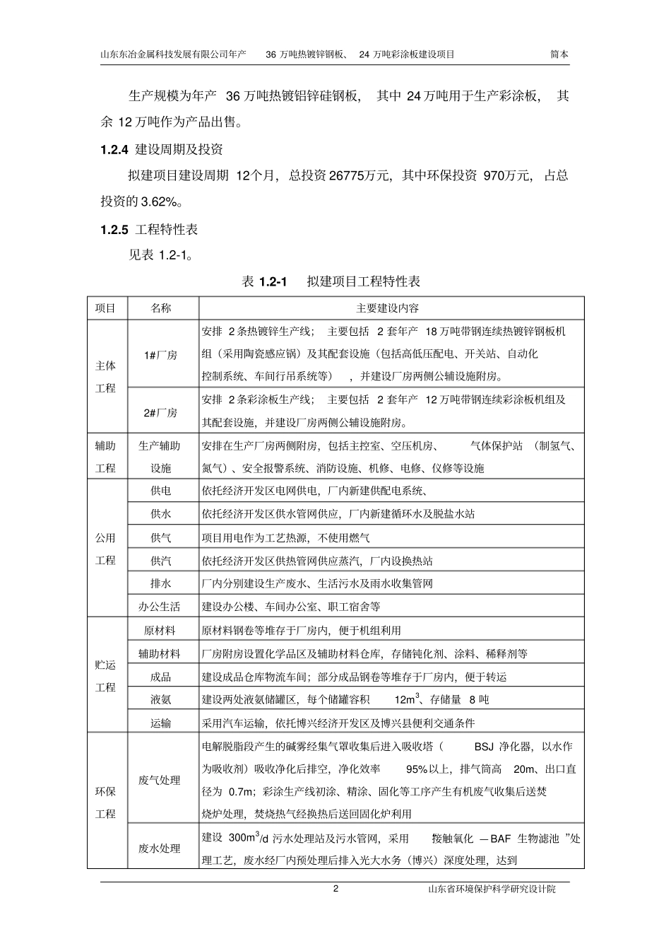 年产36万吨热镀锌钢板24万吨彩涂板建设项目环境影响评价评价报告书_第2页