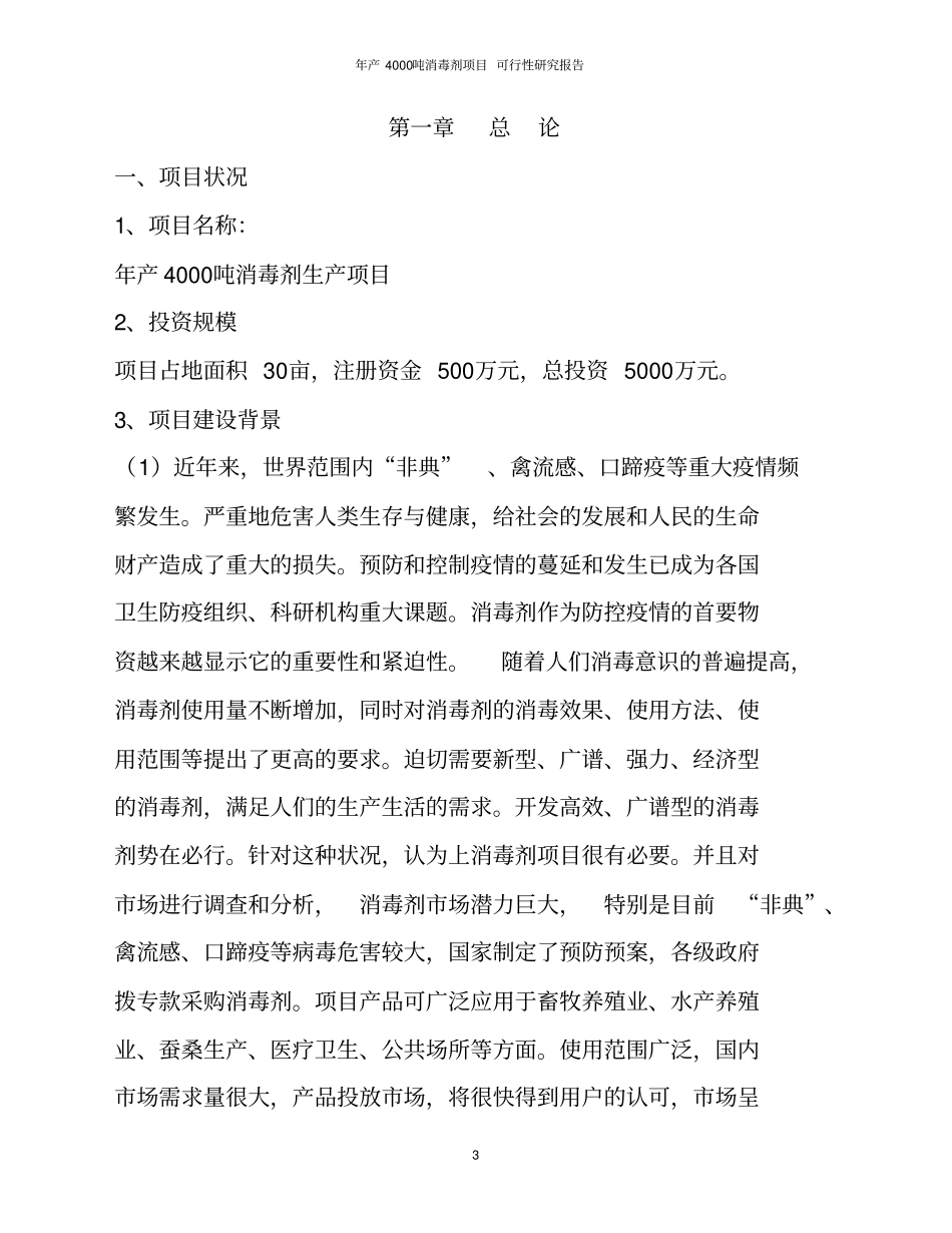 年产4000吨消毒剂项目可行性研究报告_第3页