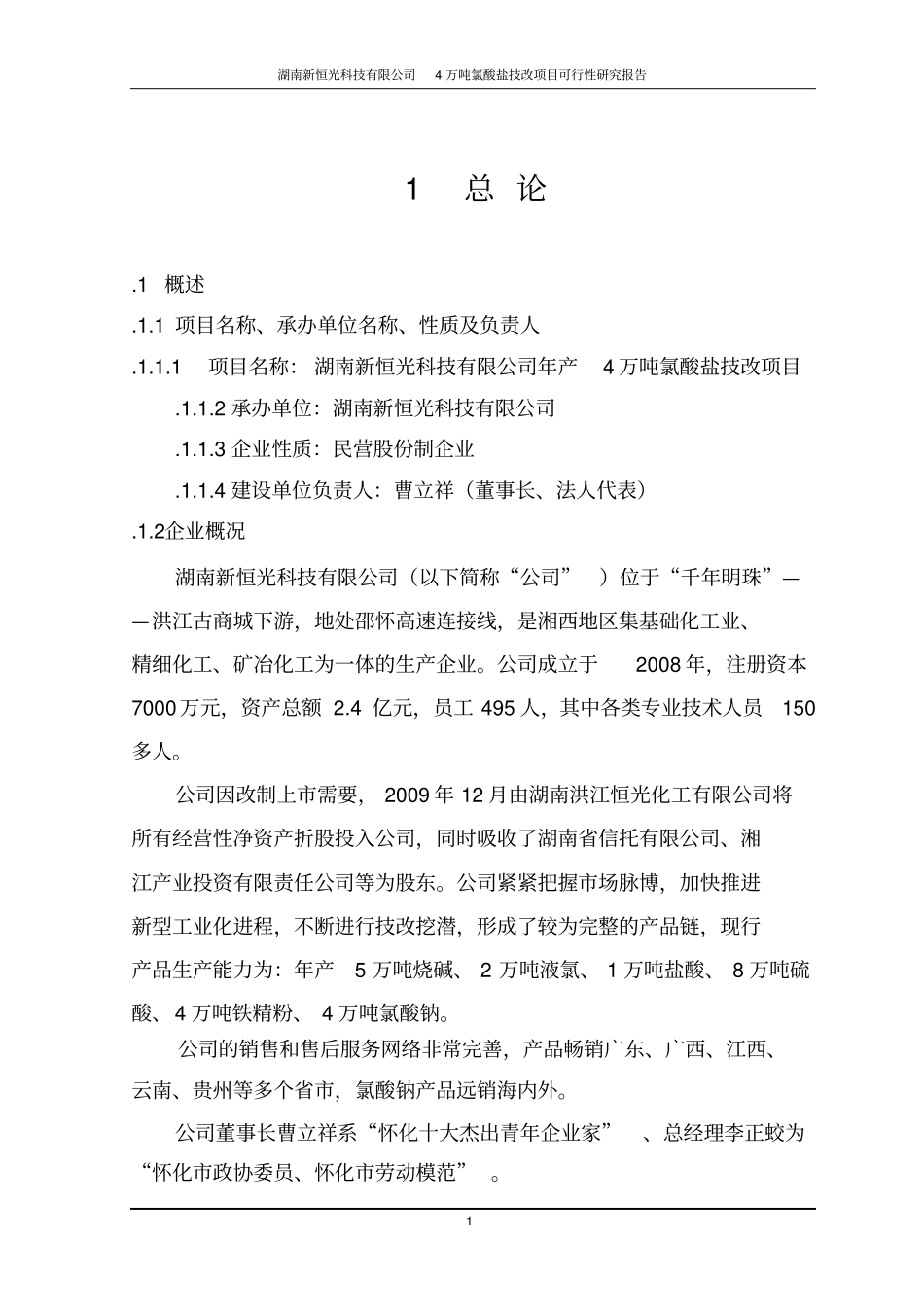 年产4万吨氯酸盐技改项目可行性研究报告_第3页