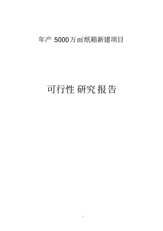年产5000万平方米纸箱新建项目可行性研究报告