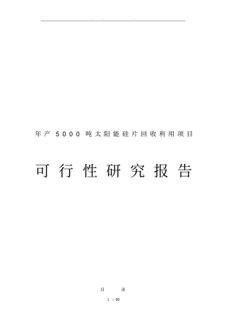 年产5000吨太阳能硅料回收利用项目可行性实施报告