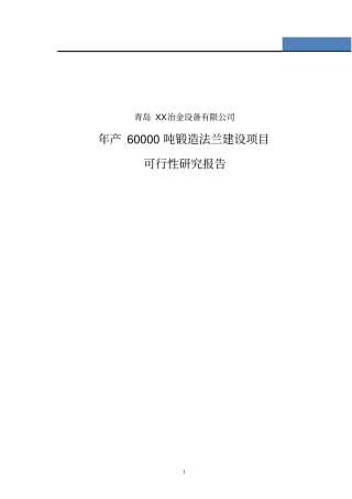 年产60000吨锻造法兰建设项目可行性研究报告