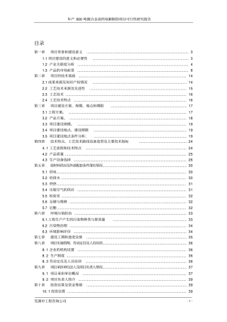 年产600吨镀合金高档电解铜箔新建项目可行性研究报告