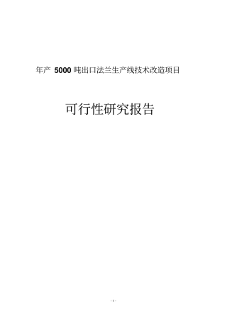年产五千吨出口法兰生产线技术改造项目可行性研究报告